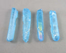Blue Aqua Aura Quartz Point (Drilled) 1pc C039