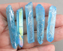 Blue Aqua Aura Quartz Point (Drilled) 1pc C039