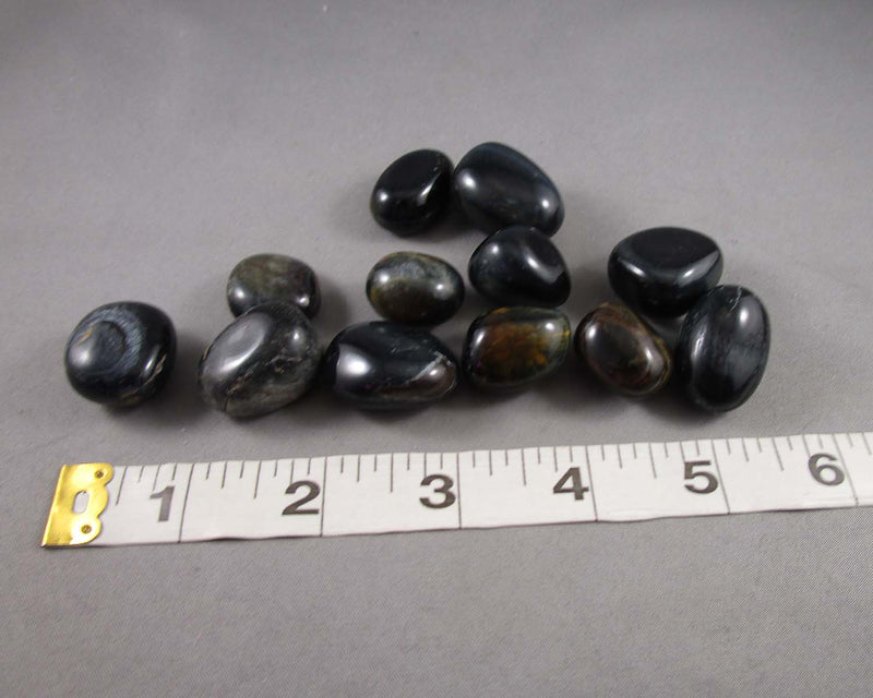 Blue Tiger Eye  (Hawk's Eye) Polished Stones 3pcs J183