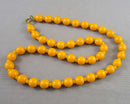 Orange Czech Glass Knotted Necklace(Vintage) H012-17