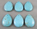 Blue Magnesite Drilled Tear Drop Cabochon 1pc Z077