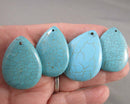 Blue Magnesite Drilled Tear Drop Cabochon 1pc Z077
