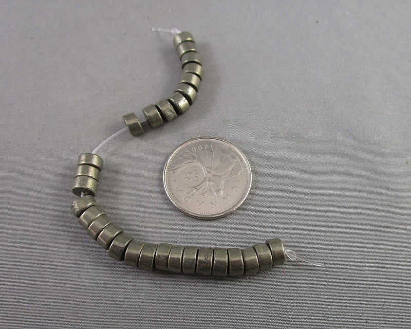 Pyrite Heishi Beads 6x4mm E075