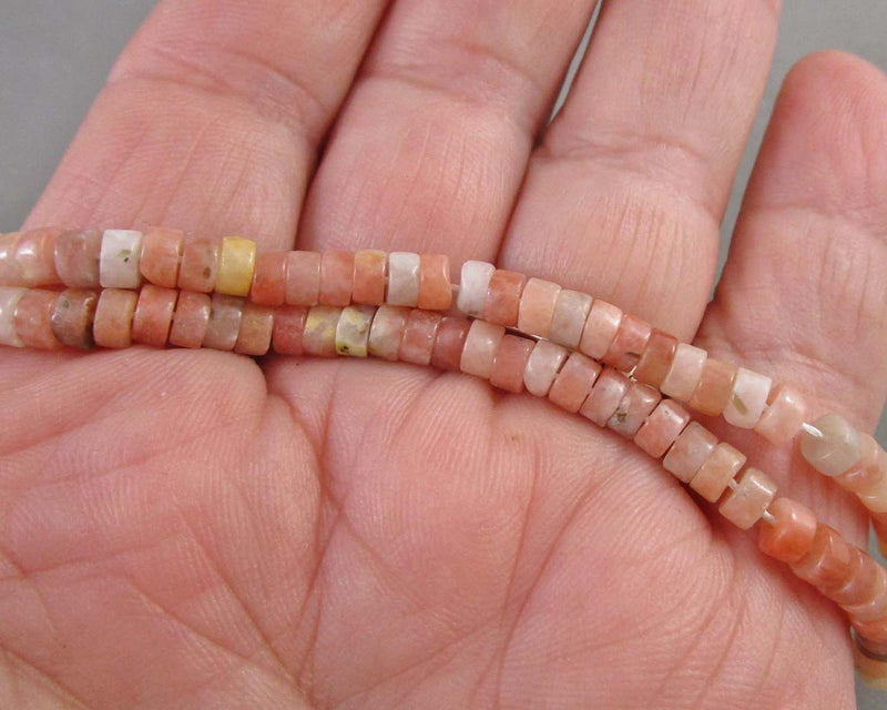 Flower Agate Heishi Beads 4x2.5mm E011