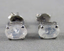 Rainbow Moonstone Gemstone Earrings 925 Sterling Silver H119-4