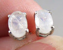 Rainbow Moonstone Gemstone Earrings 925 Sterling Silver H119-4