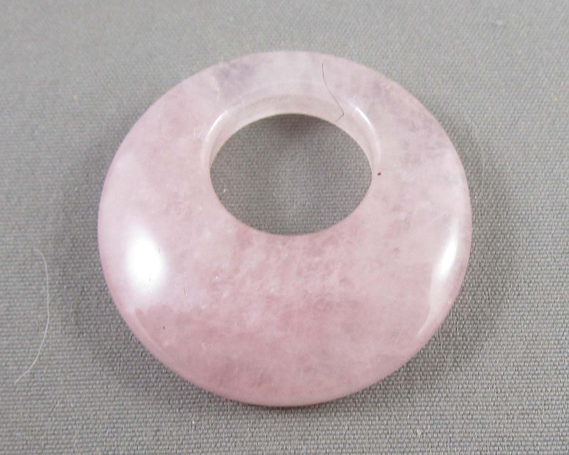 Rose Quartz Donut Bead Pendant 1pc C593