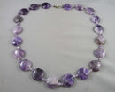 Solid Amethyst Gemstone Necklace (Vintage) H119-10