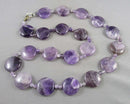Solid Amethyst Gemstone Necklace (Vintage) H119-10