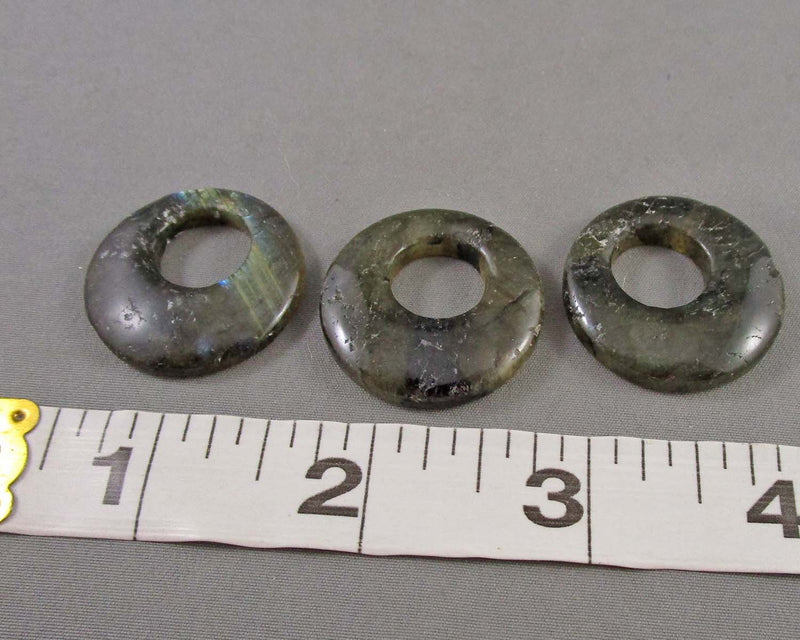 Labradorite Donut Bead Pendant 1pc C586