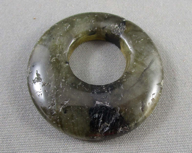 Labradorite Donut Bead Pendant 1pc C586