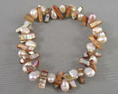 Pearl & Shell Gemstone Bracelet (Vintage) H119-12