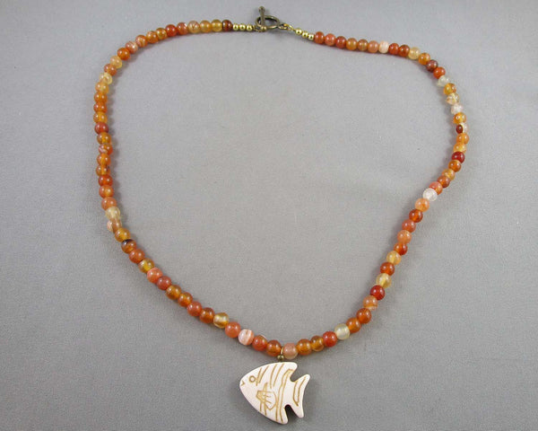 Orange Aventurine Necklace (Vintage) H013-2