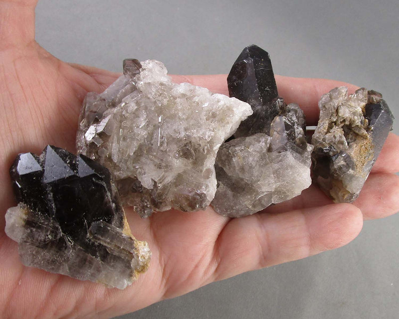 Black Quartz Crystal Cluster 1pc H014-1