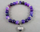 Purple Agate Gemstone Bracelet (Vintage) H119-19