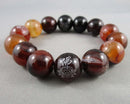 Lucky Lotus Flower Agate Gemstone Bracelet (Vintage) H119-23