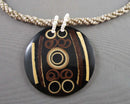 Wood Pendant Necklace (Vintage) H013-16
