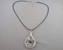 Amethyst Crystal Pendant Necklace (Vintage) H013-20