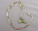 Peridot & Citrine Necklace 925 Sterling Silver (Vintage) B124-3