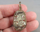 Pyrite Gemstone Pendant (Vintage) H124-7