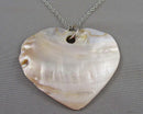 Abalone Shell Gemstone Heart Pendant Necklace (Vintage) H124-10