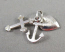 Anchor Heart & Cross Pendant 925 Sterling Silver (Vintage) H124-15