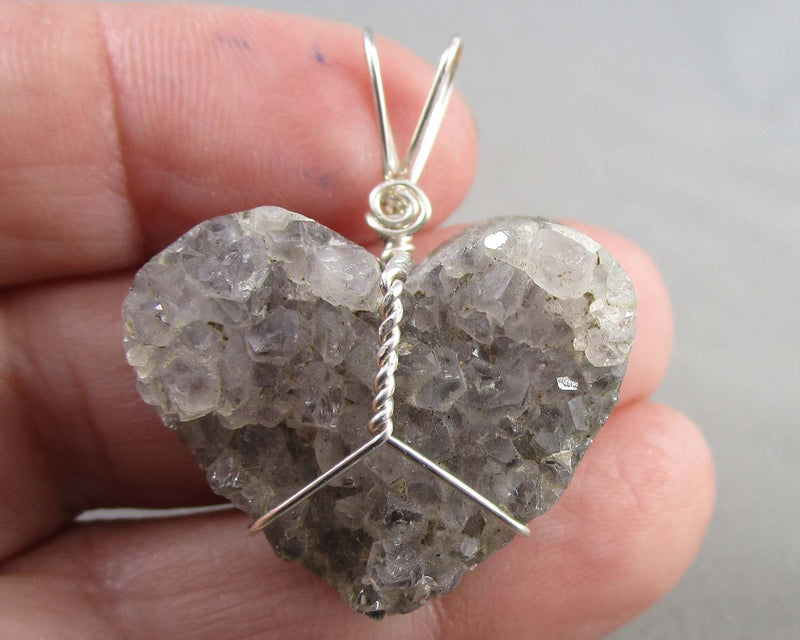 Amethyst Heart Pendant 925 Sterling Silver B038-12