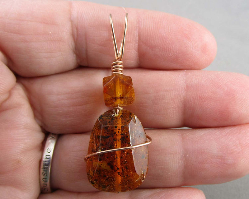 Amber Gemstone Pendant B038-4
