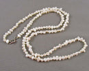 Natural Pearl Gemstone Necklace 925 Sterling Silver Vintage H124-20