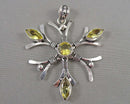 925 Sterling Silver Citrine CZ Pendant (Vintage) H124-21