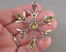 925 Sterling Silver Citrine CZ Pendant (Vintage) H124-21