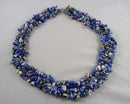 Lapis Lazuli Gemstone Necklace Vintage H124-22