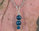Blue Apatite Gemstone Pendant (Sterling Silver) 1pc