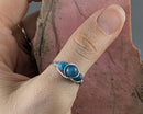 Blue Apatite Wire Wrapped Ring 1pc (Custom Sizes)