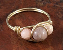 Pink Opal Wire Wrapped Ring 1pc (Custom Sizes)