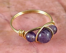 Amethyst Wire Wrapped Ring 1pc (Custom Sizes)