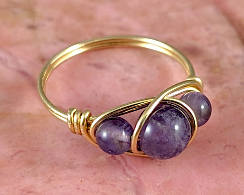 Amethyst Wire Wrapped Ring 1pc (Custom Sizes)