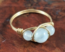 Aquamarine Wire Wrapped Ring 1pc (Custom Sizes)