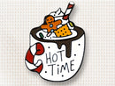 "Hot Time" Hot Chocolate Enamel Pin 1pc BIN 11