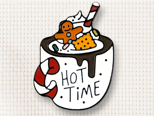 "Hot Time" Hot Chocolate Enamel Pin 1pc BIN 11
