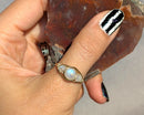 Rainbow Moonstone Wire Wrapped Ring (Custom Sizes)