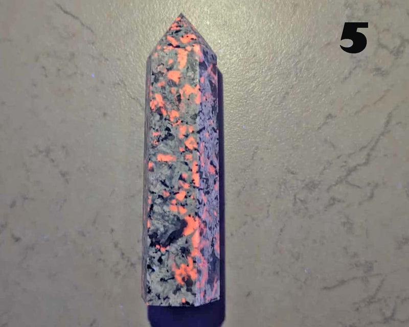 You Choose!  Gemstone Towers - Fluorescent Syenite & Smoky Quartz