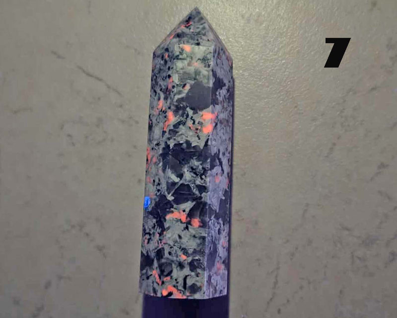 You Choose!  Gemstone Towers - Fluorescent Syenite & Smoky Quartz