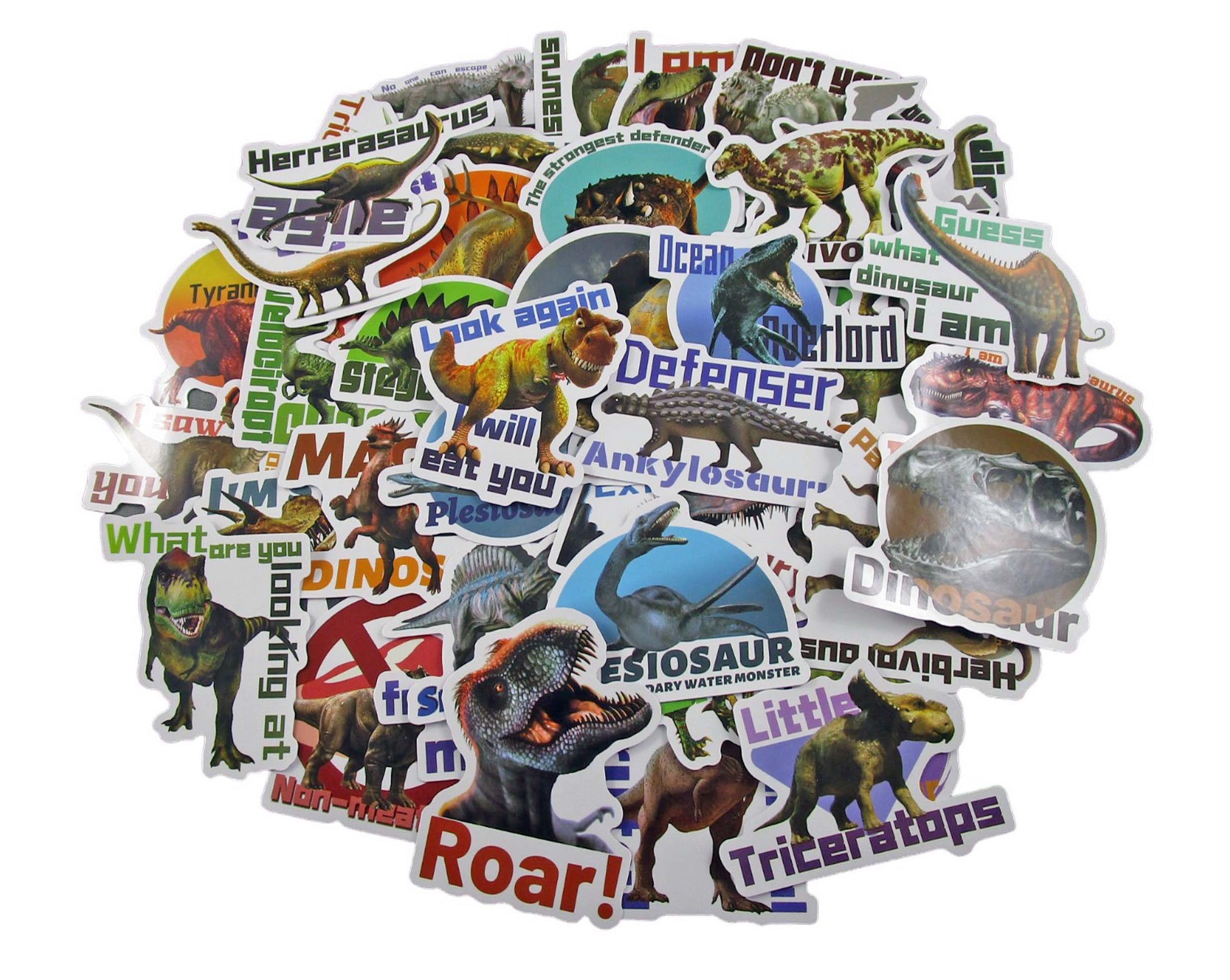 Dinosaur Time Rover Sticker Dinosaur Sticker Pack - Waterproof PVC Stickers 50pc J247