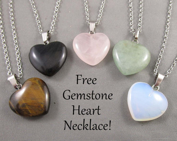 FREE Gemstone Heart Necklace with $30 Purchase!