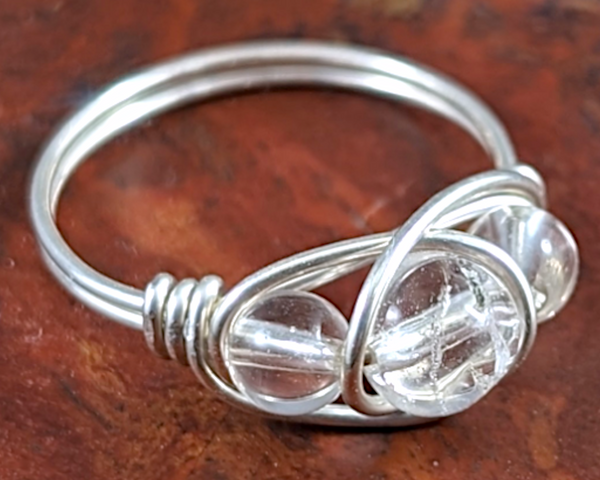 Clear Quartz Wire Wrapped Ring 1pc (Custom Sizes)