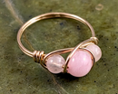 Rose Quartz Wire Wrapped Ring 1pc (Custom Sizes)