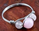 Rose Quartz Wire Wrapped Ring 1pc (Custom Sizes)