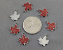 Enamel Maple Leaf Charm Stainless Steel  2pcs (C481)