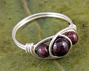 Garnet Wire Wrapped Ring 1pc (Custom Sizes)